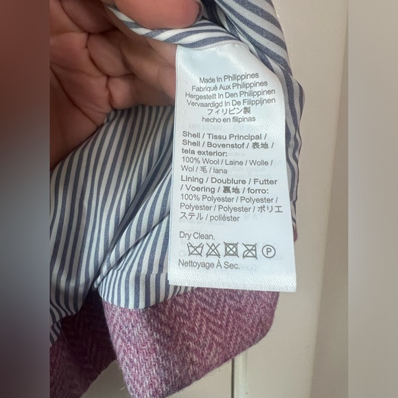 New! J. Crew Bristol Blazer Lilac Herringbone 100% Wool Purple Pink Sz 12 Petite - Picture 11 of 14